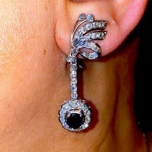 Dimond Sapphire peacock earrings ! Beautiful design  Jewellery add to collection